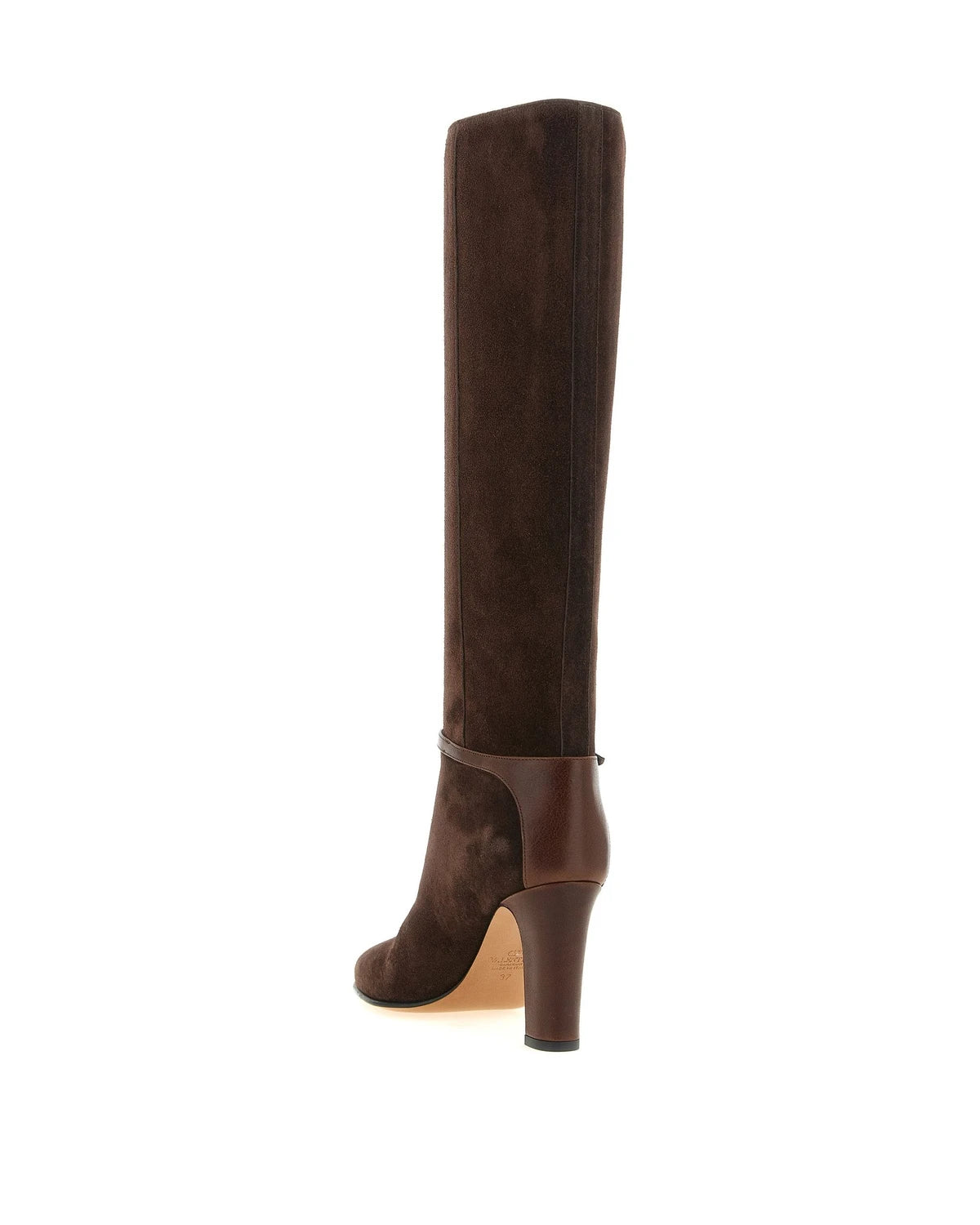 Valentino Garavani Knee High Boots in brown, Calfskin Leather — view 3