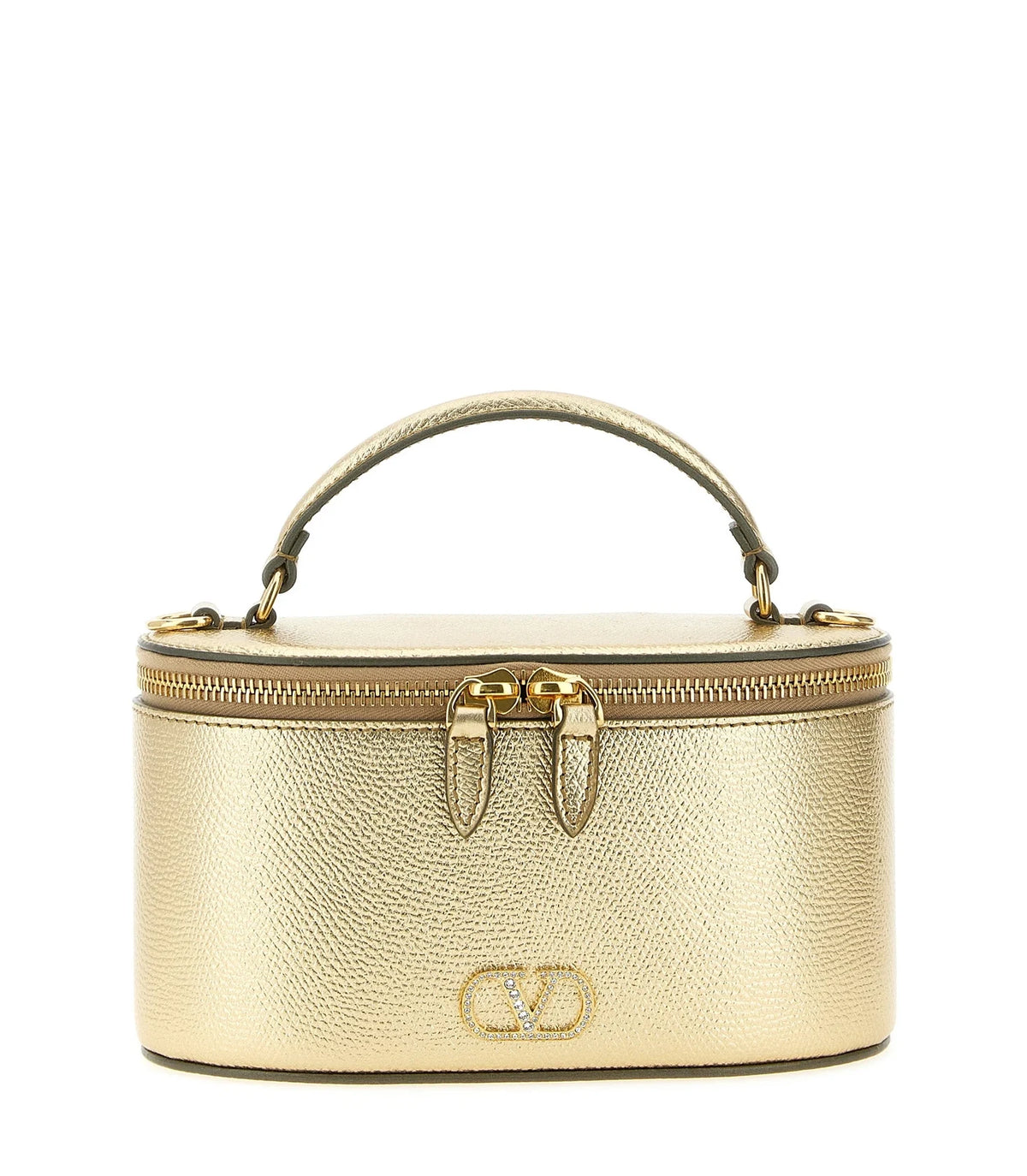 Valentino Garavani Makeup Bag in gold, Calfskin Leather