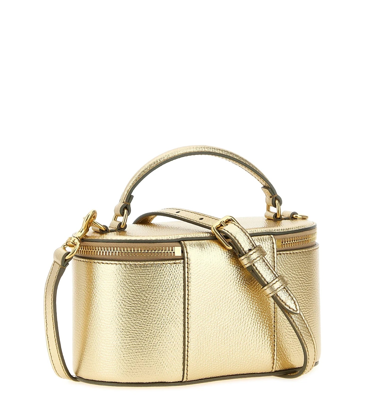 Valentino Garavani Makeup Bag in gold, Calfskin Leather — view 2