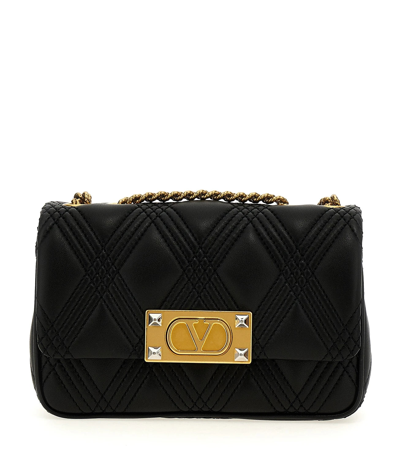 Valentino Garavani Shoulder Bag in black, Lamb Leather