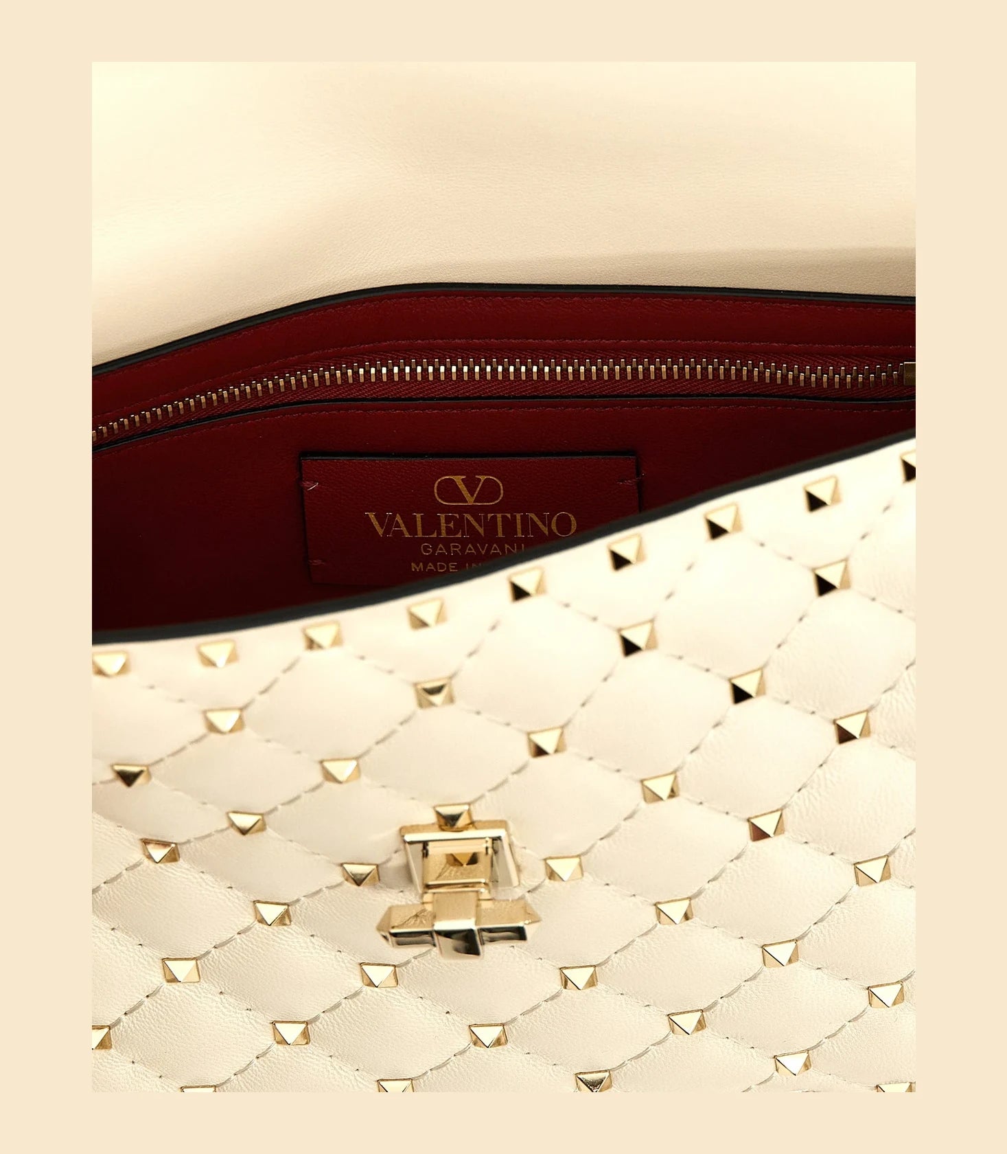 Valentino Garavani Shoulder Bag in white, Lamb Leather — view 4