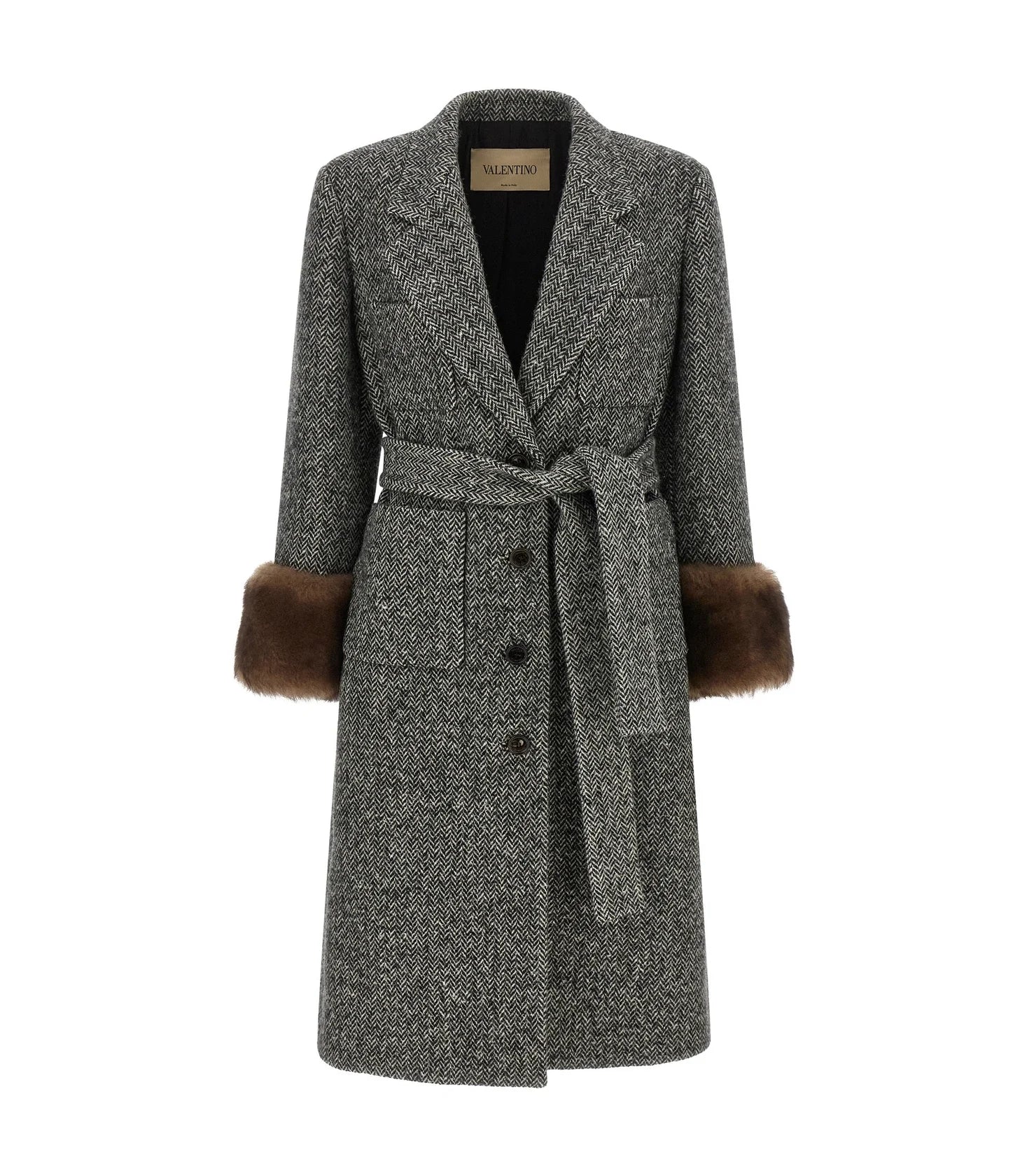 Valentino Garavani Wrap Coat in gray, Virgin Wool