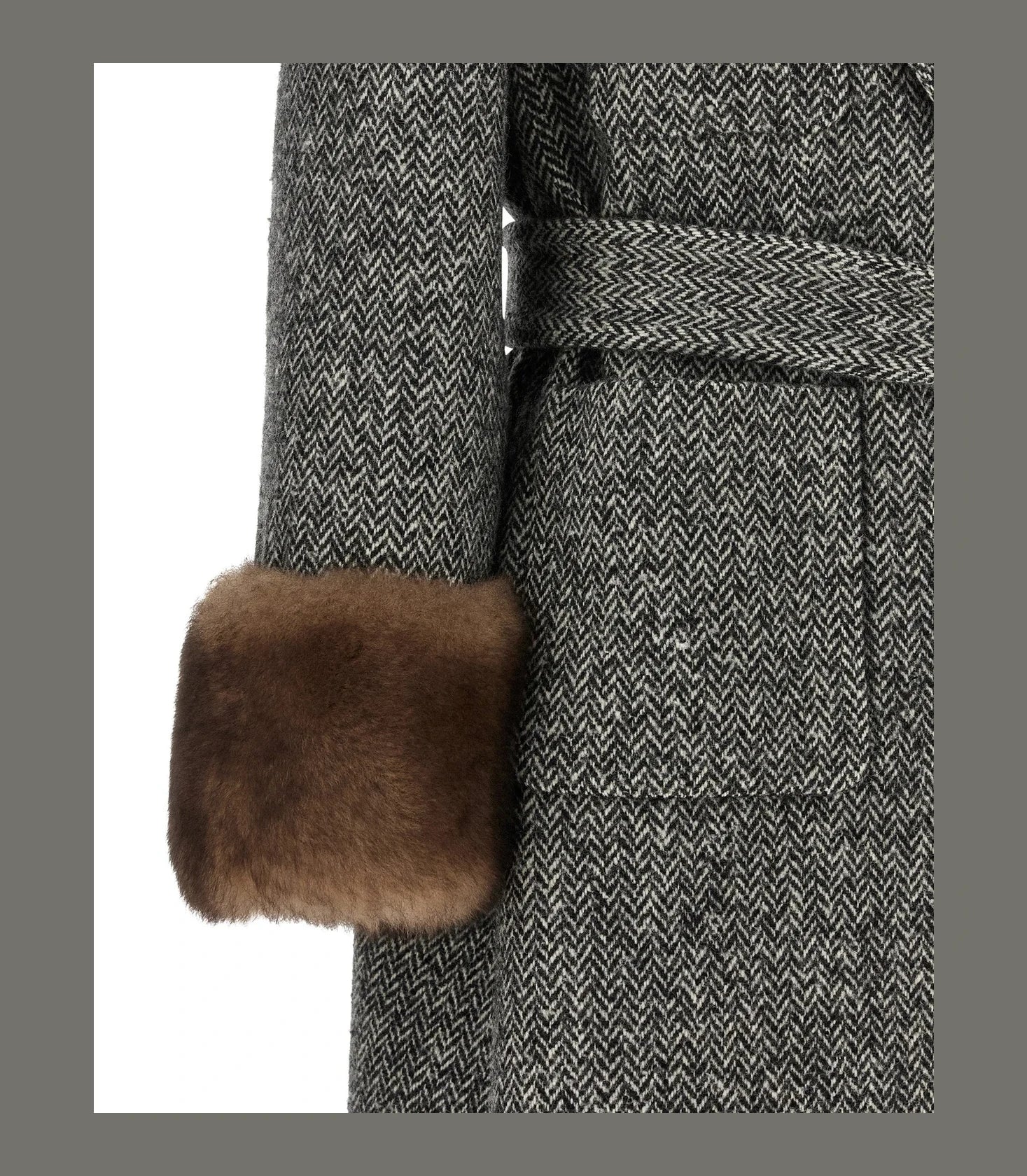 Valentino Garavani Wrap Coat in gray, Virgin Wool — view 4