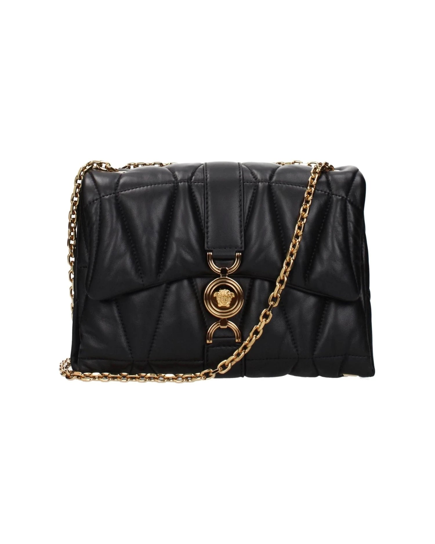 Versace Black Leather Shoulder Bag Glam Steals