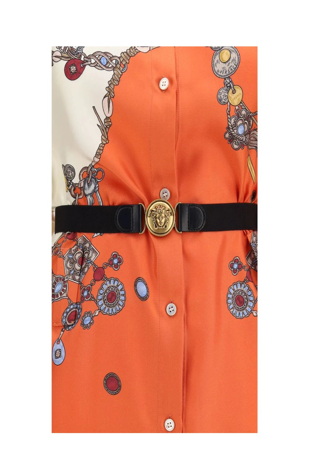 Versace Dresse in orange, Silk โ view 3