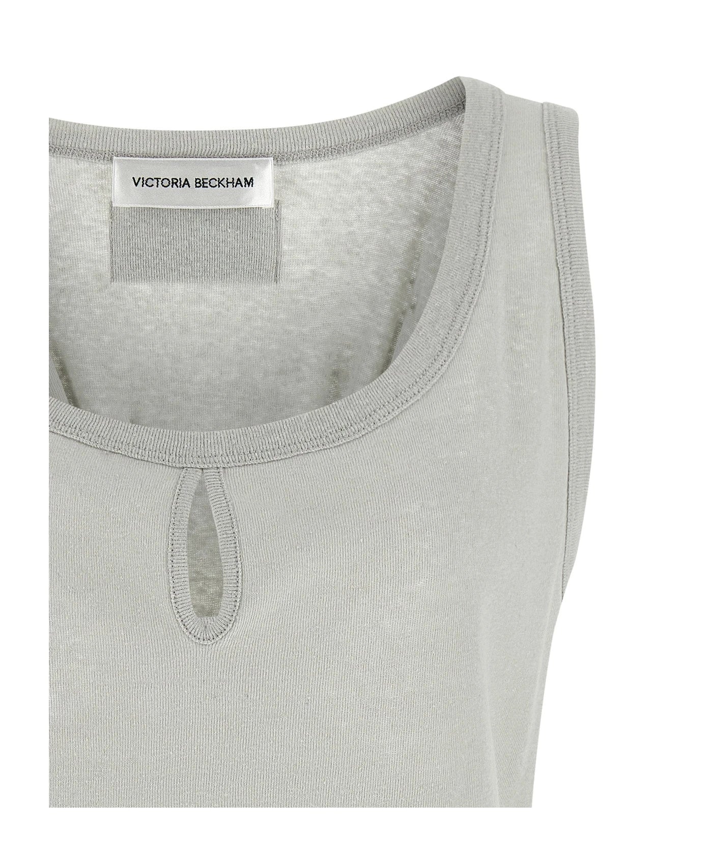 Victoria Beckham Tank Top in gray, Cotton — view 3