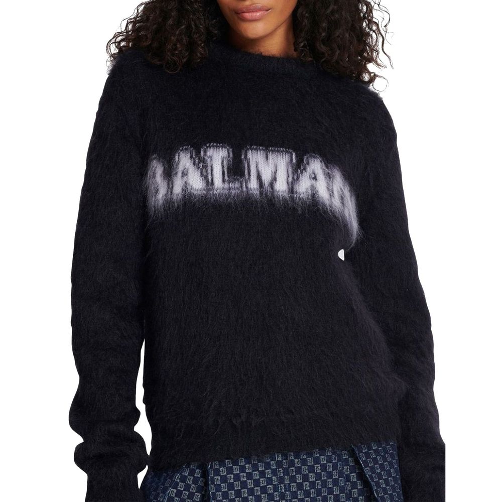Balmain Black Mohair Sweatshirt Glam Steals