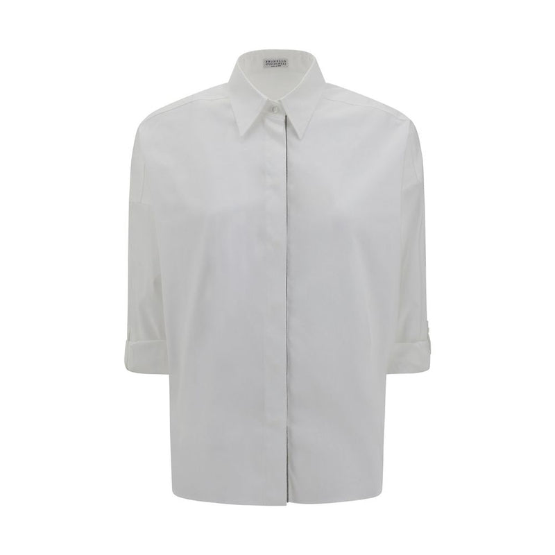 Brunello Cucinelli White Cotton Shirt Glam Steals