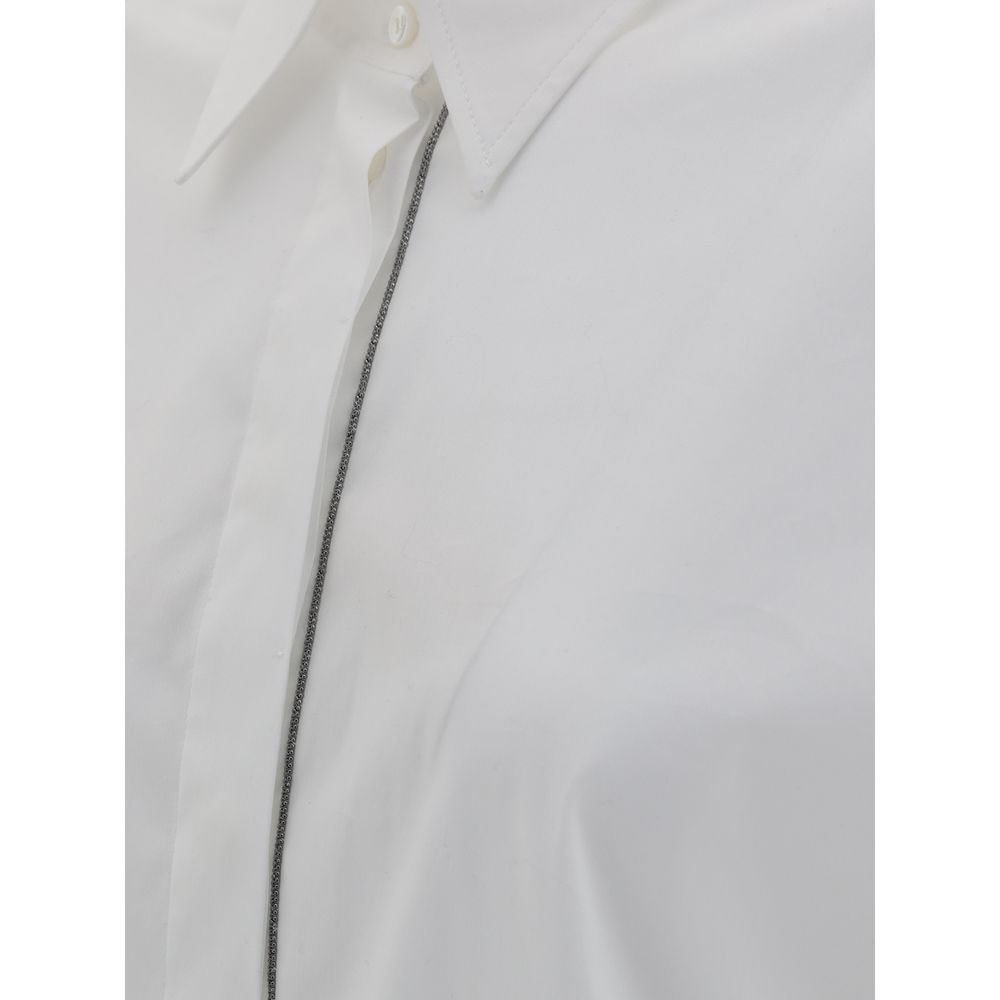 Brunello Cucinelli White Cotton Shirt Glam Steals