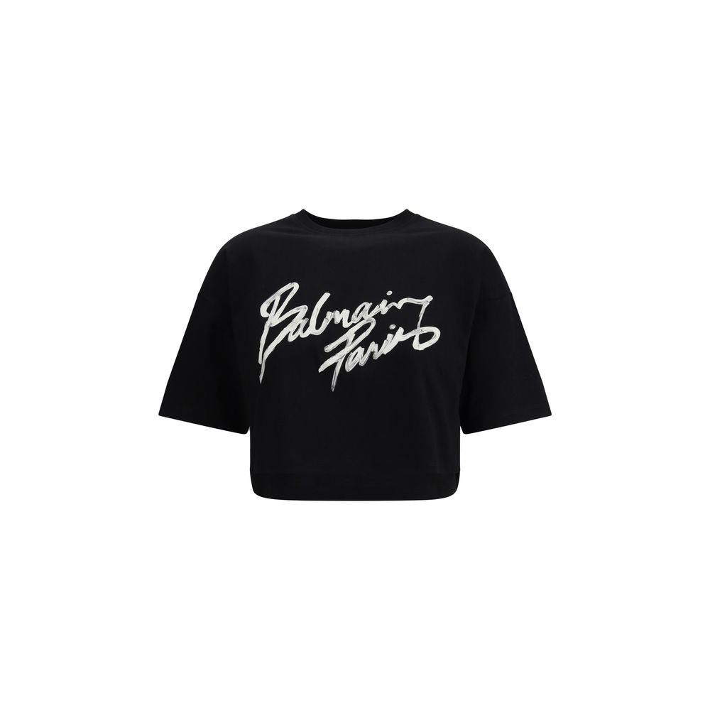 Balmain Black Cotton T-shirt