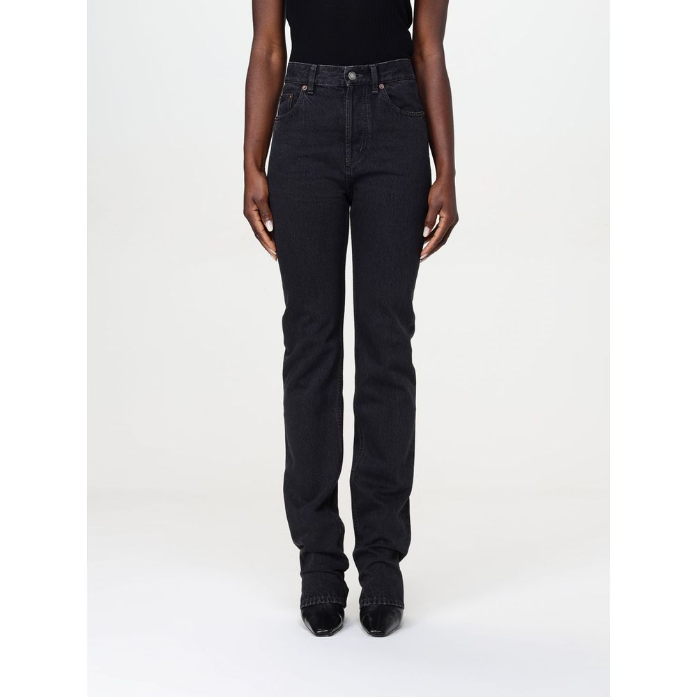Saint Laurent Black Cotton Straight Leg Jeans