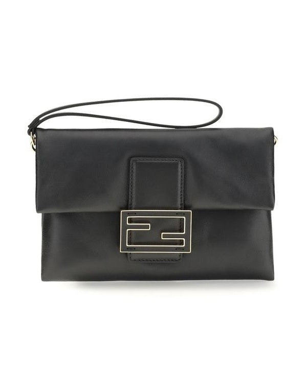 Fendi Black Calf Leather Bos Taurus Shoulder Bag Glam Steals