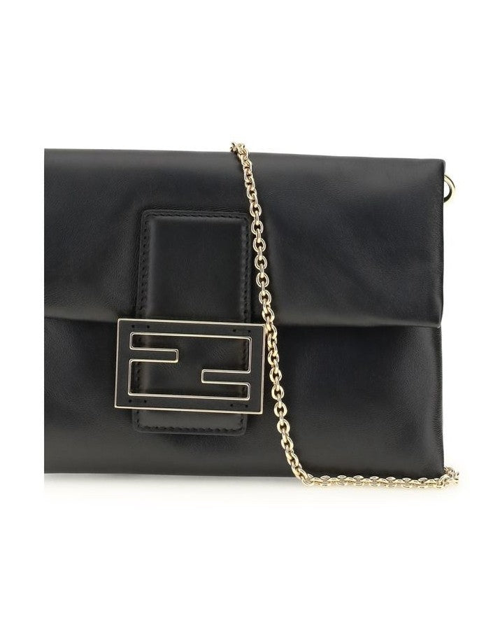Fendi Black Calf Leather Bos Taurus Shoulder Bag Glam Steals