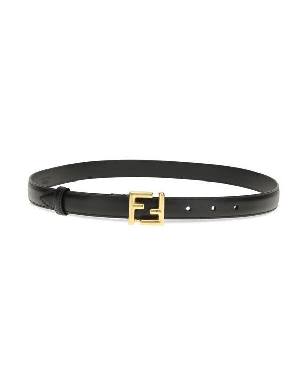 Fendi Black Calf Leather Bos Taurus Regular Belt Glam Steals
