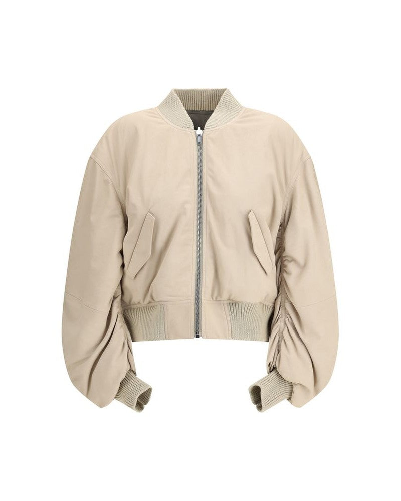 Beige Leather Jacket 