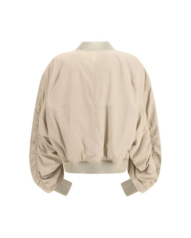 Beige Leather Jacket 
