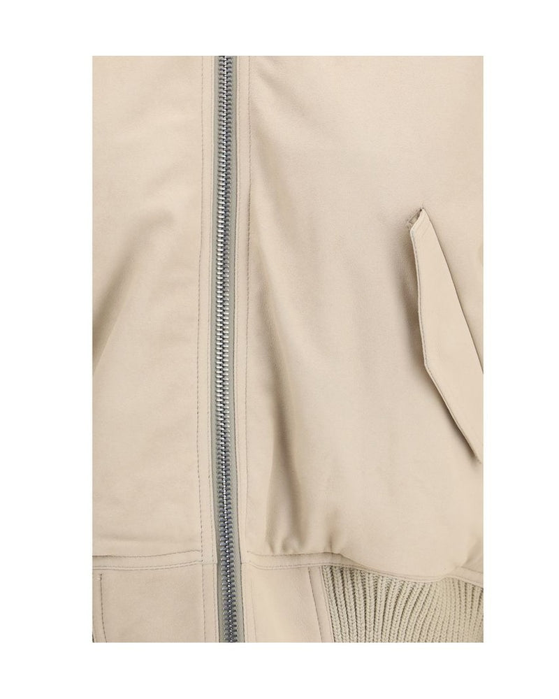 Beige Leather Jacket 