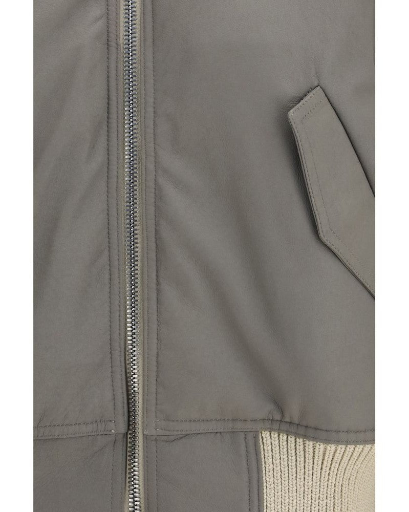 Beige Leather Jacket 