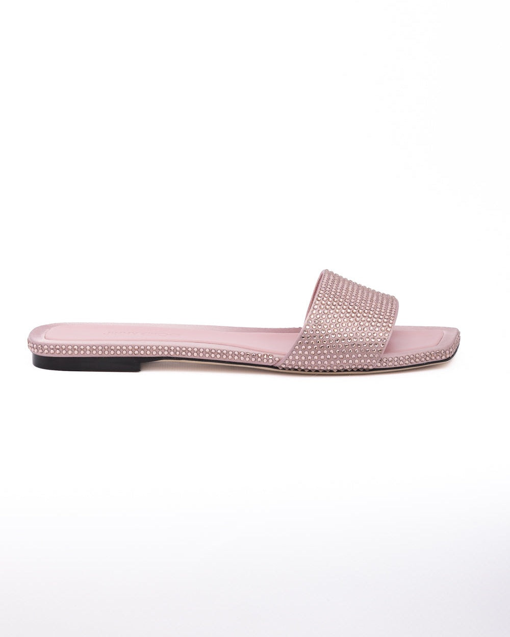 Pink Satin Crystal Clovis Flat 