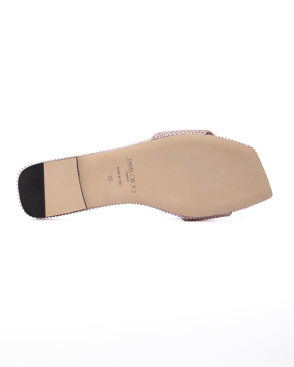 Pink Satin Crystal Clovis Flat 