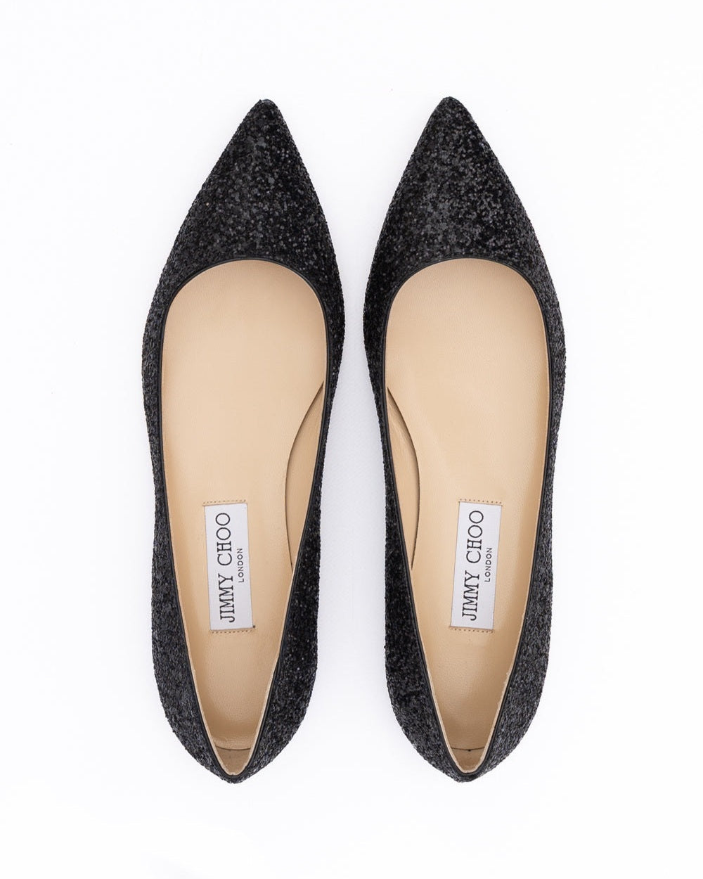 Black Coarse Glitter Fabric Alina Bellet Flat 