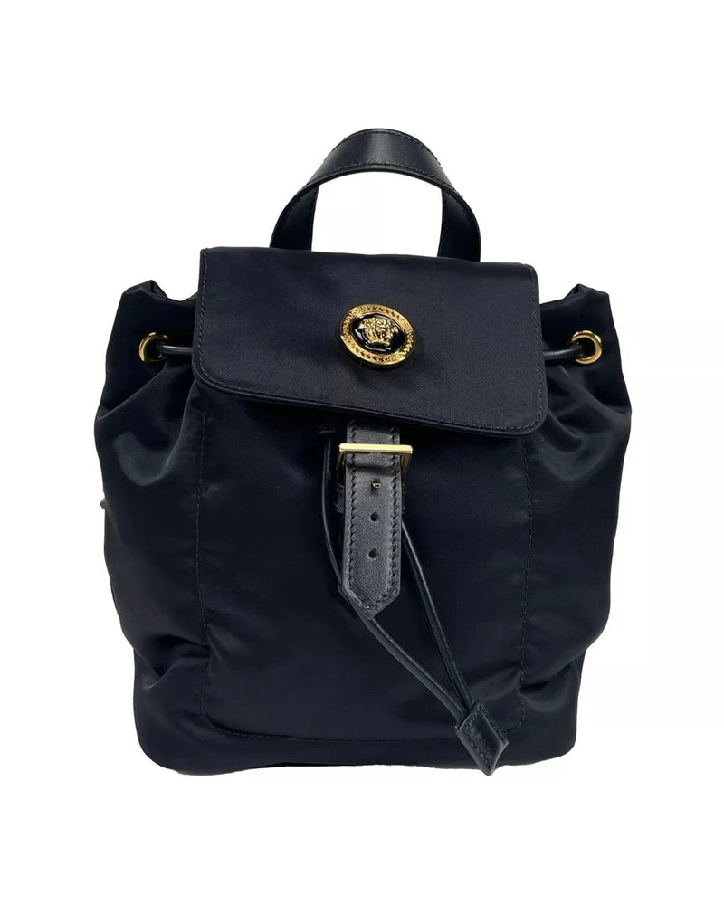 Versace Mini Nylon Medusa Drawstring Backpack Bag 