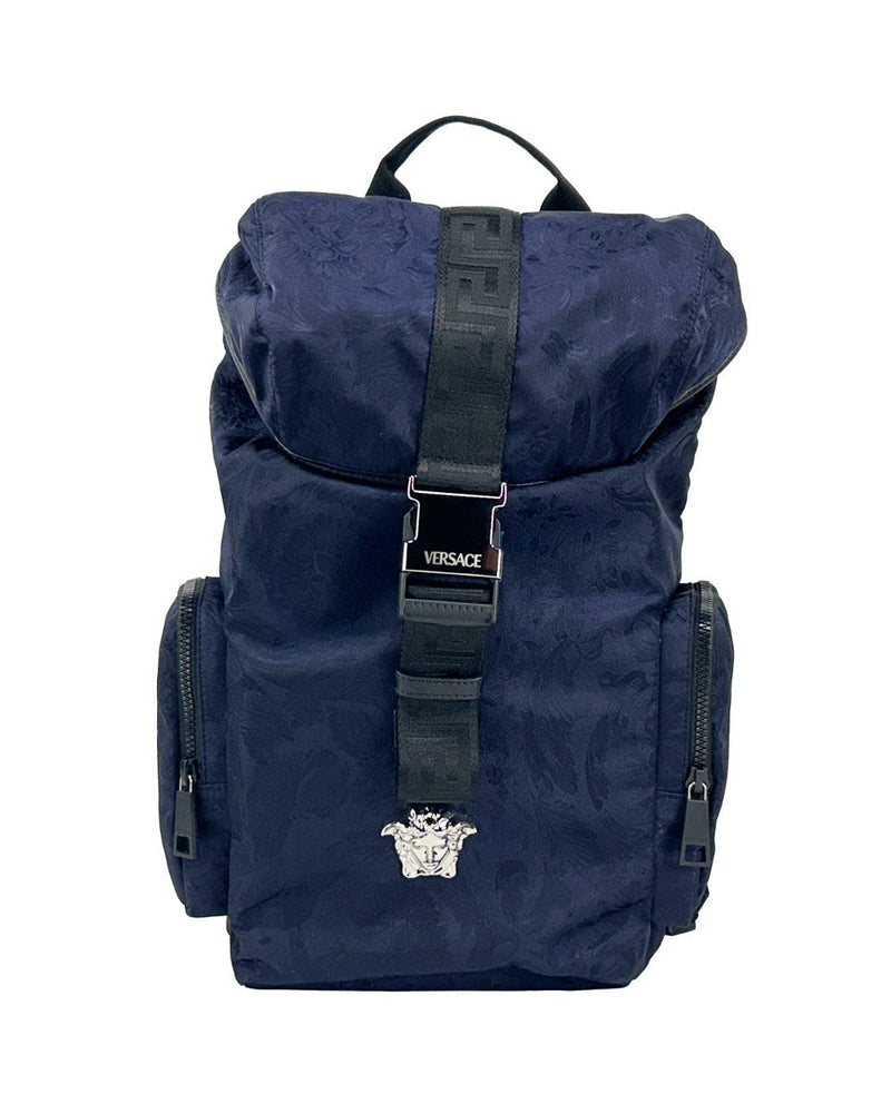 Versace Medusa Nylon Buckle Drawstring Backpack Bag 
