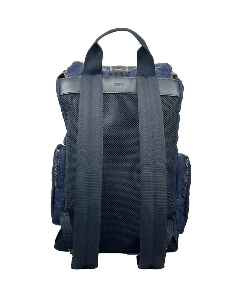 Versace Medusa Nylon Buckle Drawstring Backpack Bag 