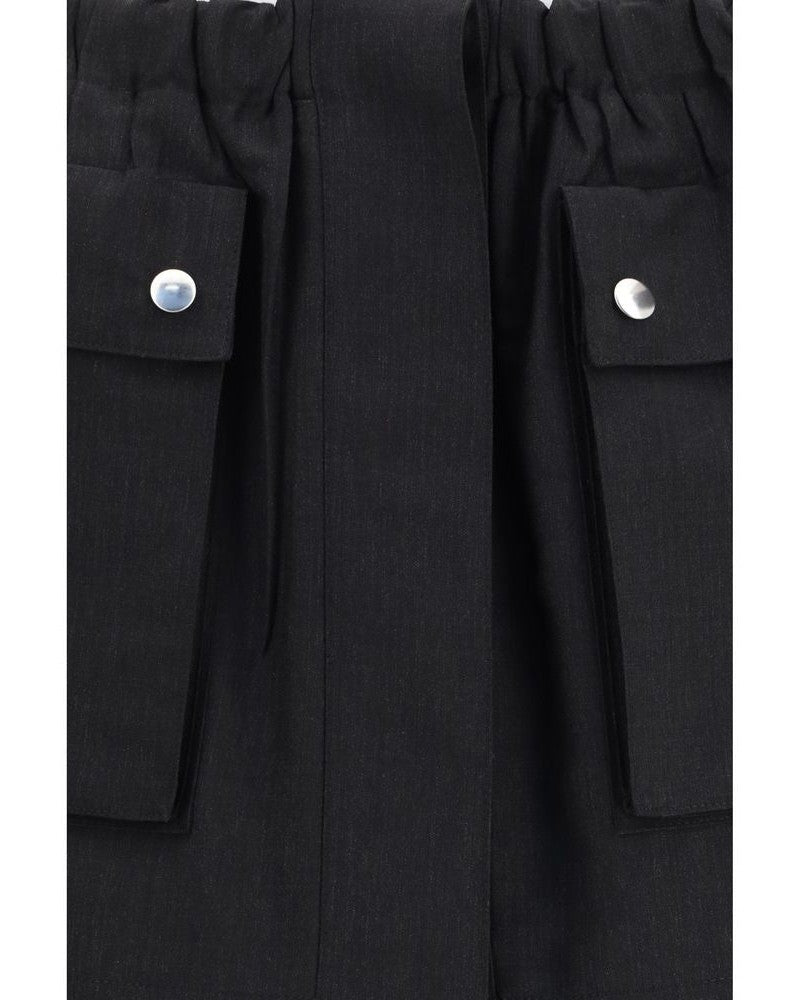 Gray Linen Mini Skirt 