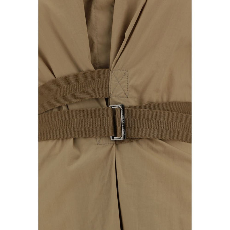 Brown Cotton Casual Dress 