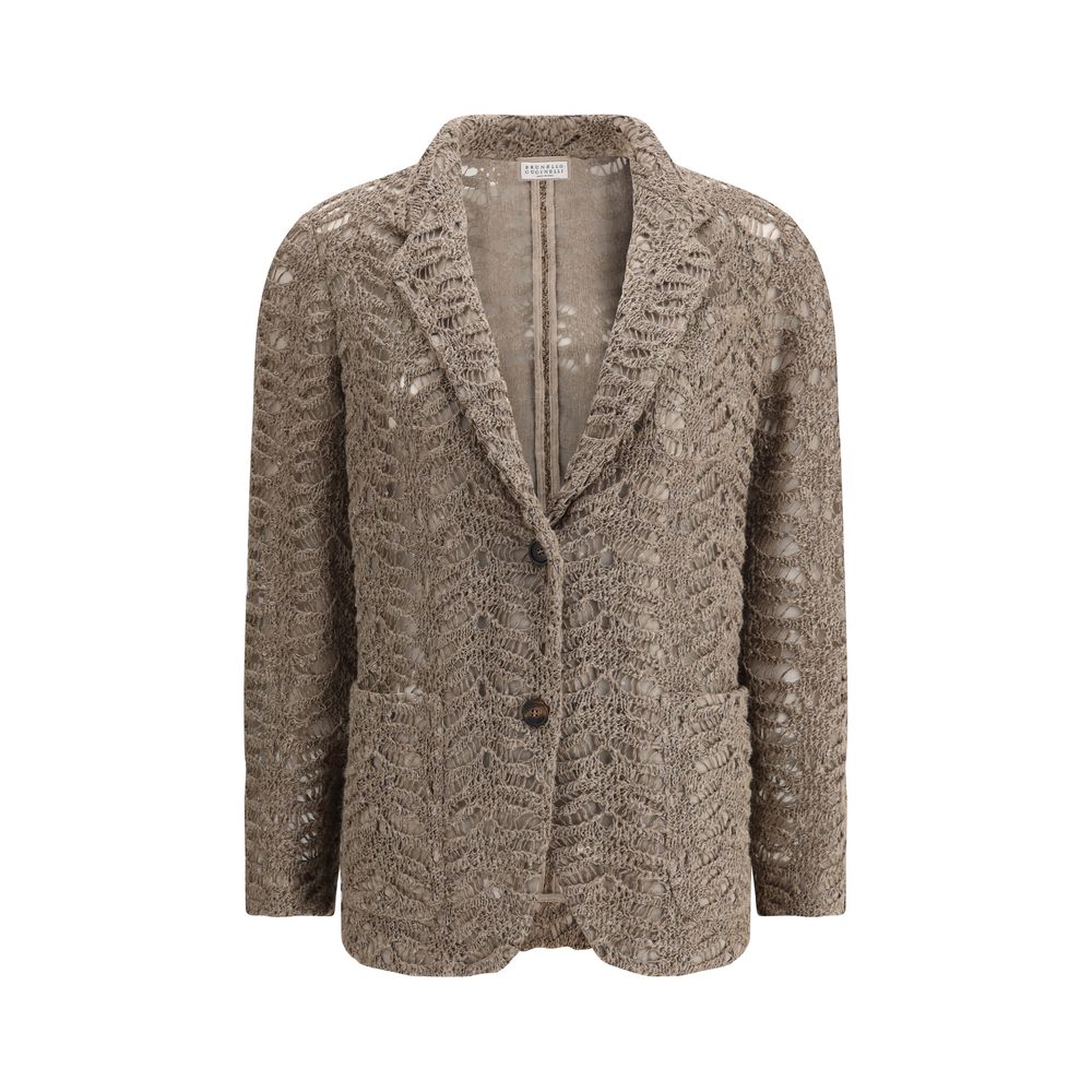 Brown Silk Blazer 