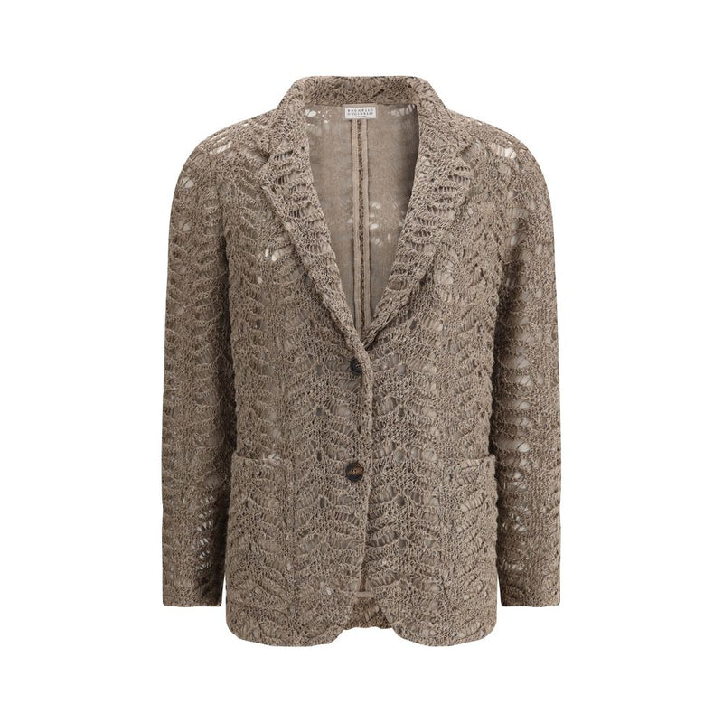 Brown Silk Blazer 