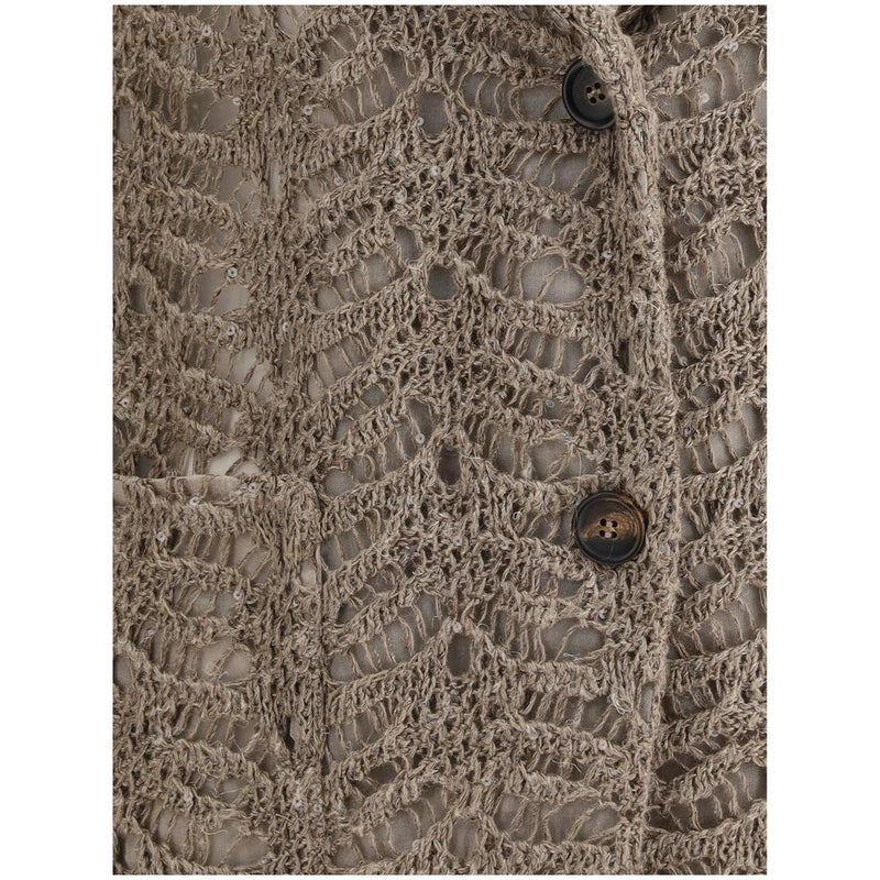 Brown Silk Blazer 