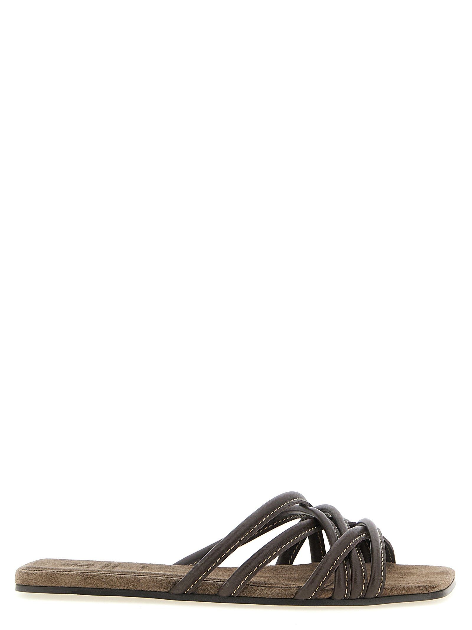 Brunello Cucinelli Brown Slides 