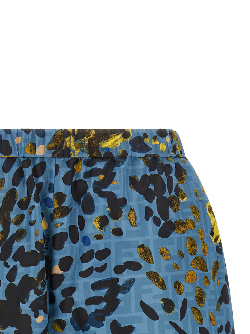 Blue Polyester Bermuda Shorts 
