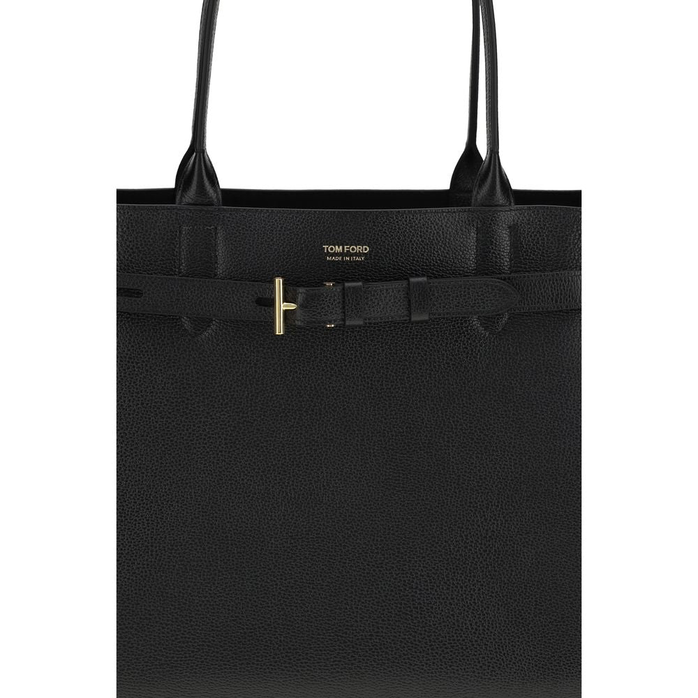 Tom Ford Black Calf Leather Bos Taurus Shoulder Bag 