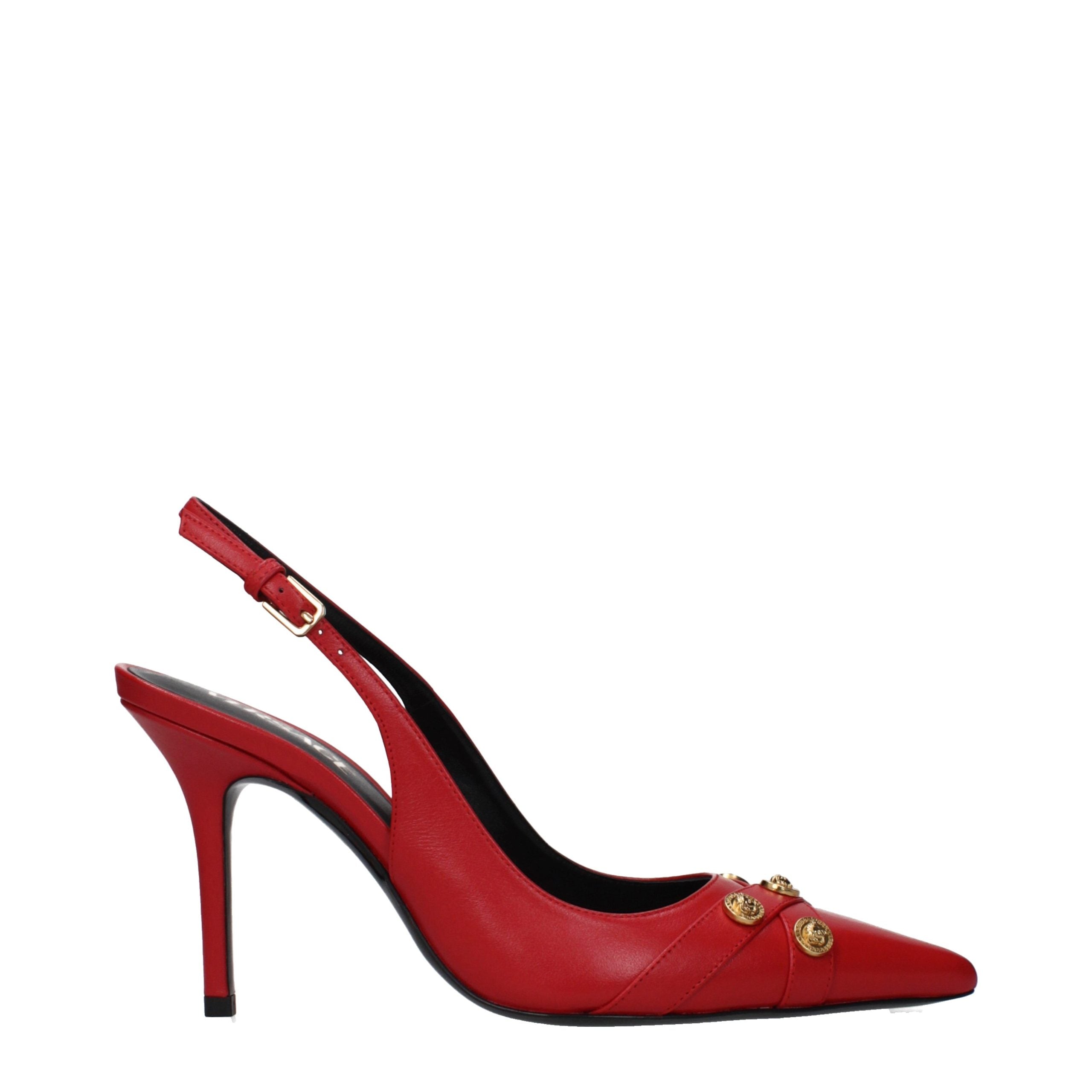 Versace Red Leather High Heel Pumps 