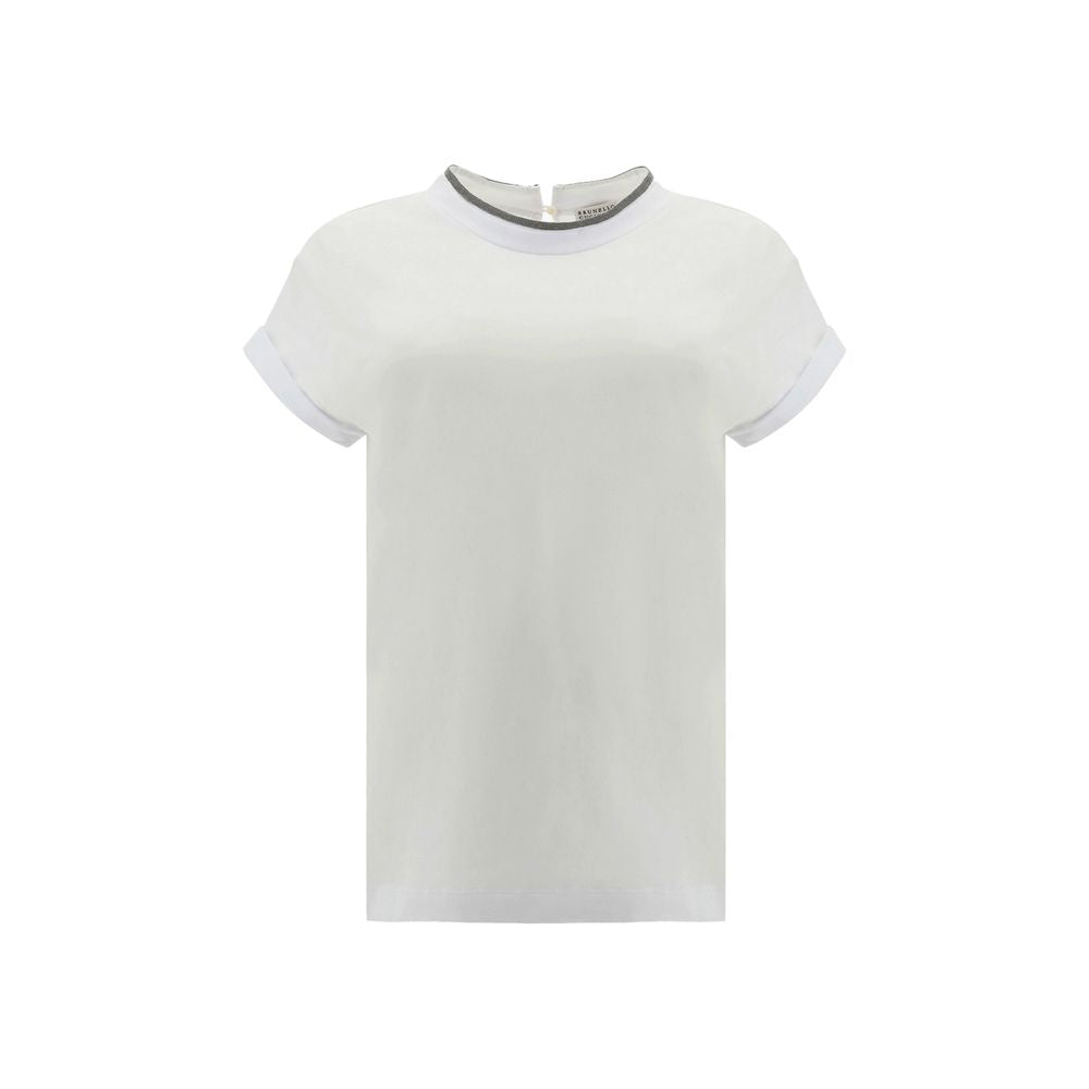 Brunello Cucinelli White Elastane T-Shirt 