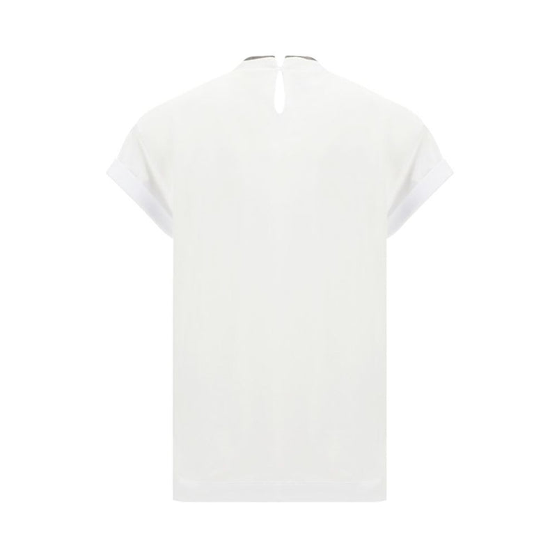 Brunello Cucinelli White Elastane T-Shirt 