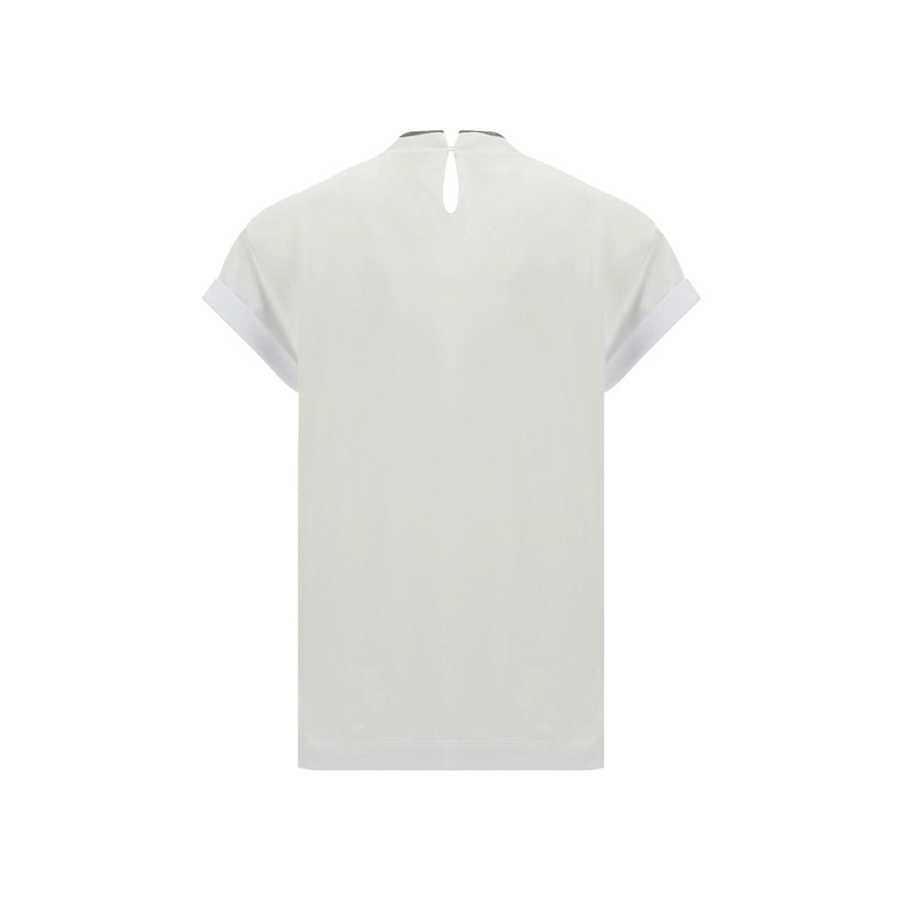 Brunello Cucinelli White Elastane T-Shirt 
