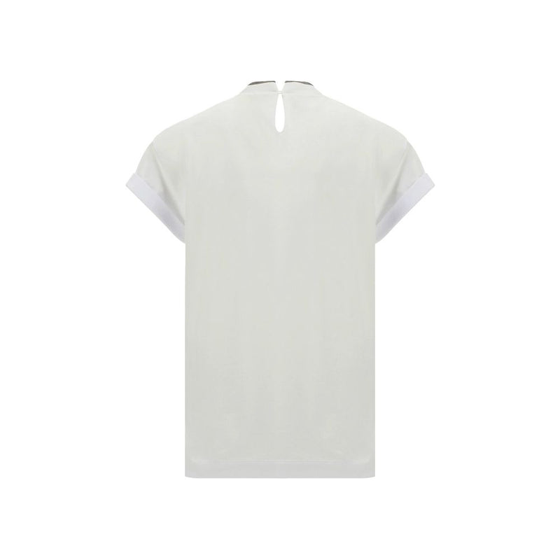 Brunello Cucinelli White Elastane T-Shirt 