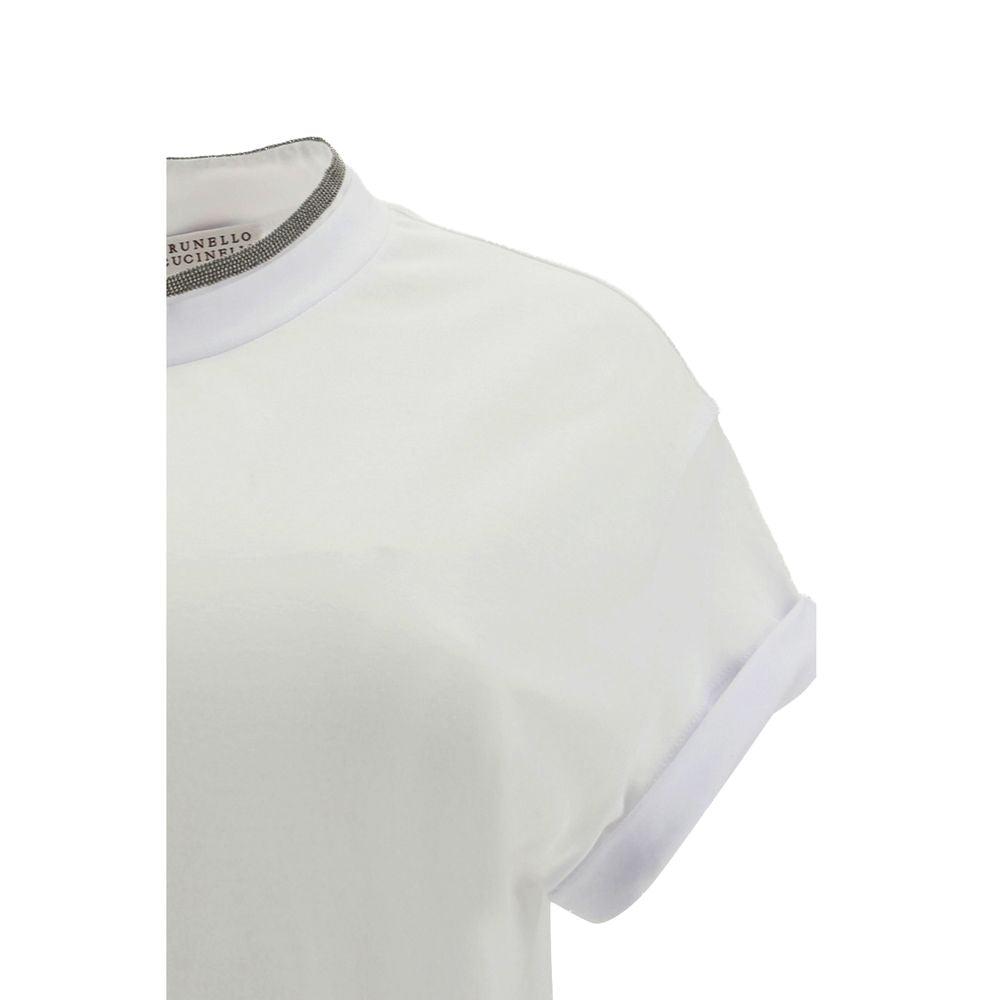 Brunello Cucinelli White Elastane T-Shirt 