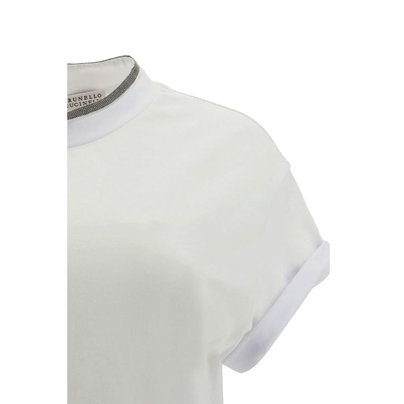 Brunello Cucinelli White Elastane T-Shirt 