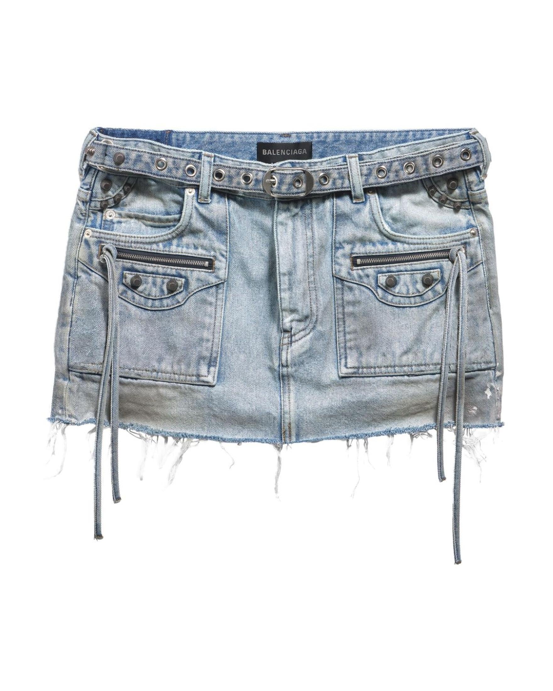 Balenciaga Denim Cagole Miniskirt Glam Steals