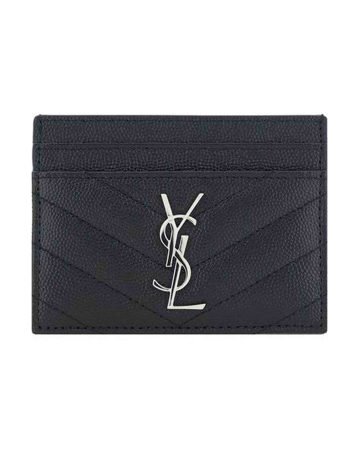 Saint Laurent Black Leather Card Holder Glam Steals