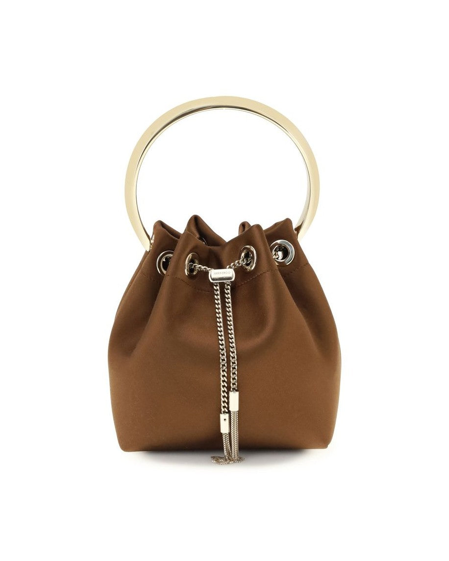 Jimmy Choo Brown Silk Shoulder Bag