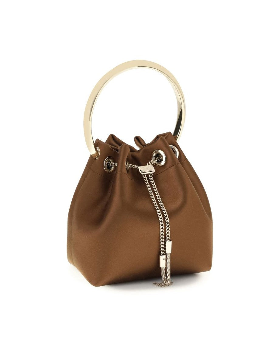 Jimmy Choo Brown Silk Shoulder Bag