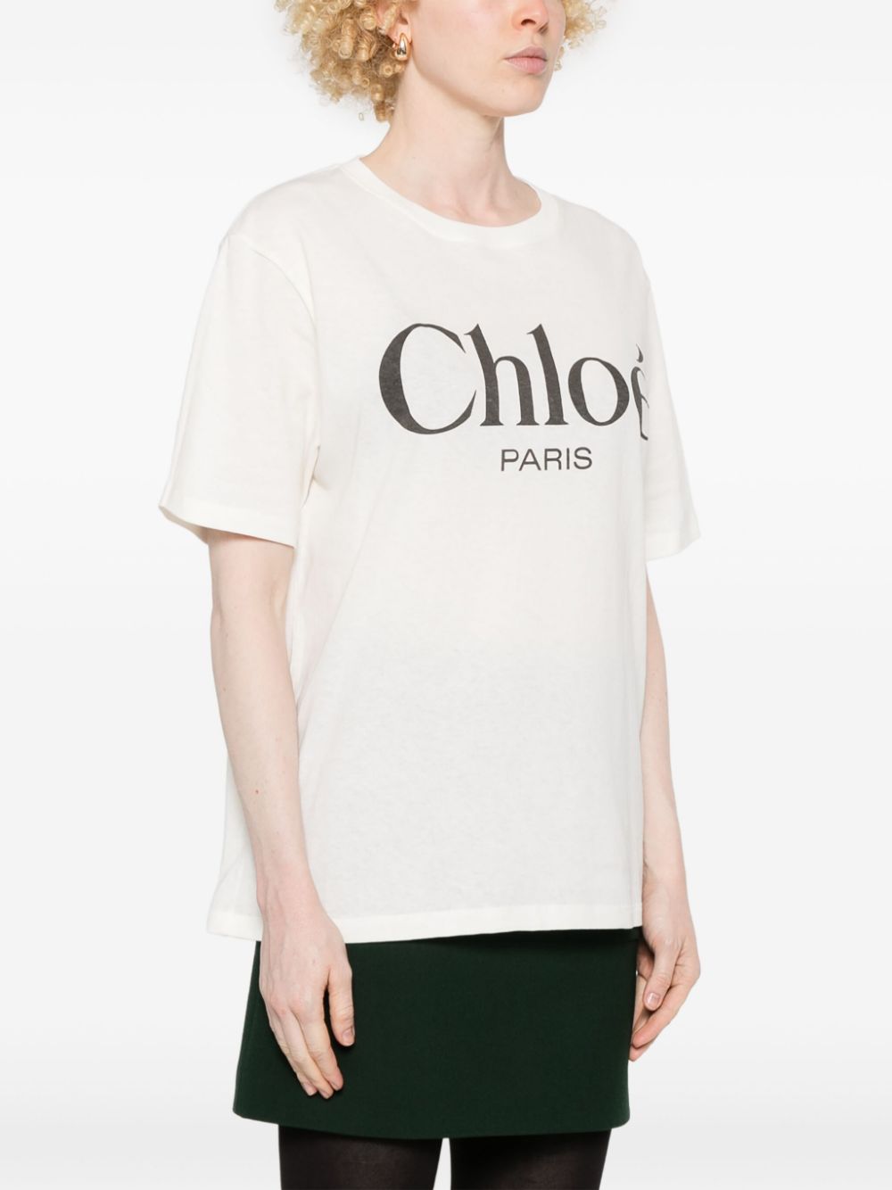Chloè Oversized Cotton Jersey Logo T-Shirt