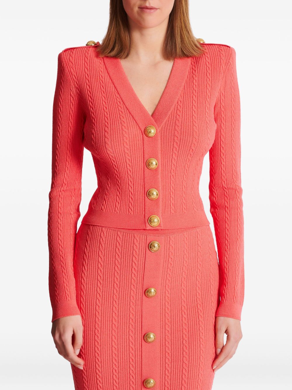 Balmain Long Sleeved Twisted Knit Cardigan Glam Steals