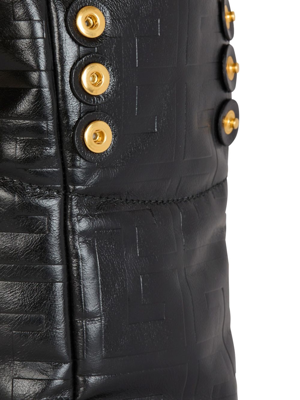 Balmain Leather 1945 Soft Pb Monogrammed Crinkled Small Tote Bag Glam Steals